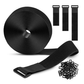 Velcro Cable Ties Reusable DIY Cut-to-Length 10m Adjustable Fastening Cable Straps Hook and Loop Securing Strap for Cable Tidy Wire Management Cord Organiser 2.5cm Wide(10M*25MM)