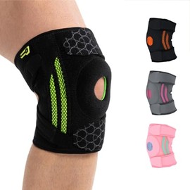 aoFIT- Rodillera (Talla única Mediana) con estabilizadores dobles y almohadillas de gel para la rótula, correas ajustables en 4 direcciones para...   