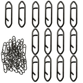 Fishing Line Snaps, Wanfoou 60Pcs Fishing Power Clips,Power Fishing Clips Snaps Quick Change, Stainless Steel Swivels Clips Quick Change Lure Connector for Fishing Enthusiast (Black)