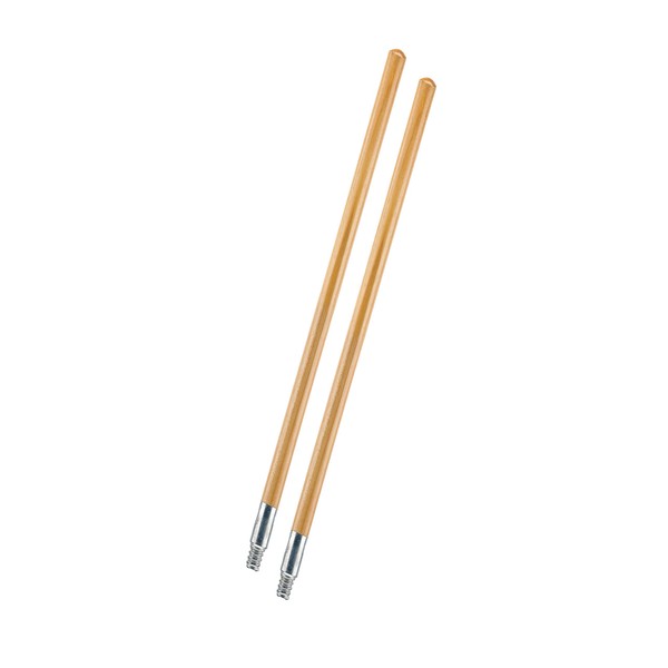 Superio 2 Pack Wood Handles 60" with Threaded Metal Tip