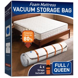 LVYSHOW Mattress Vacuum Storage Bag for Memory Foam, Latex and Hybrid Mattress, Easy Moving and Storage (Full/Queen Size)