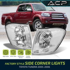 Awesomecarparts For 05-06 Tundra 05-07 Sequoia Chrome Corner Park Lights Turn Signal Lamps Pair