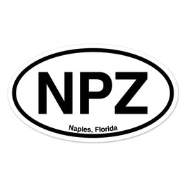 NPZ Naples Florida Oval Car Sticker Indoor Outdoor 5" x 3"