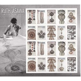 Ruth Asawa U.S. Forever Stamp Pane of 20 stamps (2 Panes)