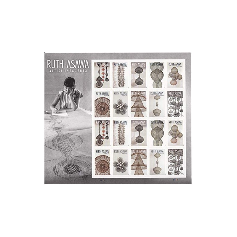 Ruth Asawa U.S. Forever Stamp Pane of 20 stamps (2