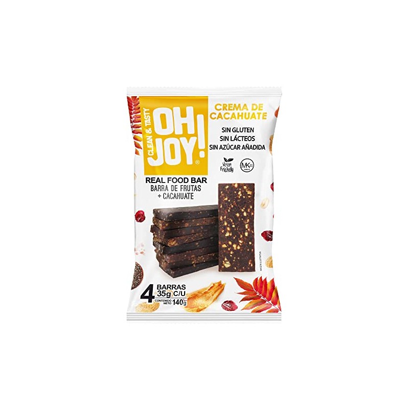 "Oh Joy! 4pack Barra De Frutas & Nueces Variedad Cacahuate