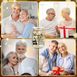 Charfia Golden Wedding Gifts, 50th Wedding Anniversary Decoration, Golden Wedding Gift, Golden Wedding, Wedding Gift, LED Bottle Light with Saying Gift for Wedding
