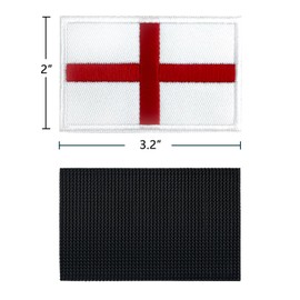 England Flag Patch, 4 PCS England Patches Hook and Loop, Saint George Cross Patch for Backpacks, Uniform, Caps, Helmets