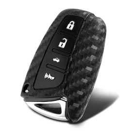 WORCAS 1 Pc Key Fob Cover Case Compatible with Hyundai Azera EQUUS Genesis Santa FE Santa FE Sport Sante FE Sante FE Sport … Etc. 4 Button Keyless Entry Remote, HYG Carbon Fiber Black (1 Pc)