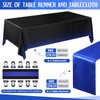16 Pack Black and Blue Tablecloths and Satin Runners Set