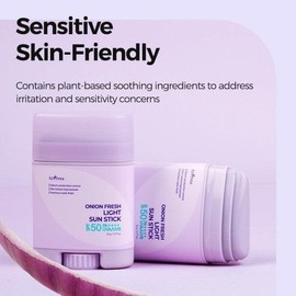 ISNTREE Protector Solar Facial en Barra Onion Fresh No Sebum Sun Stick - Coreano SPF 50+ PA++++ con Extracto de Cebolla y Zinc PCA, Matificante, 22 g