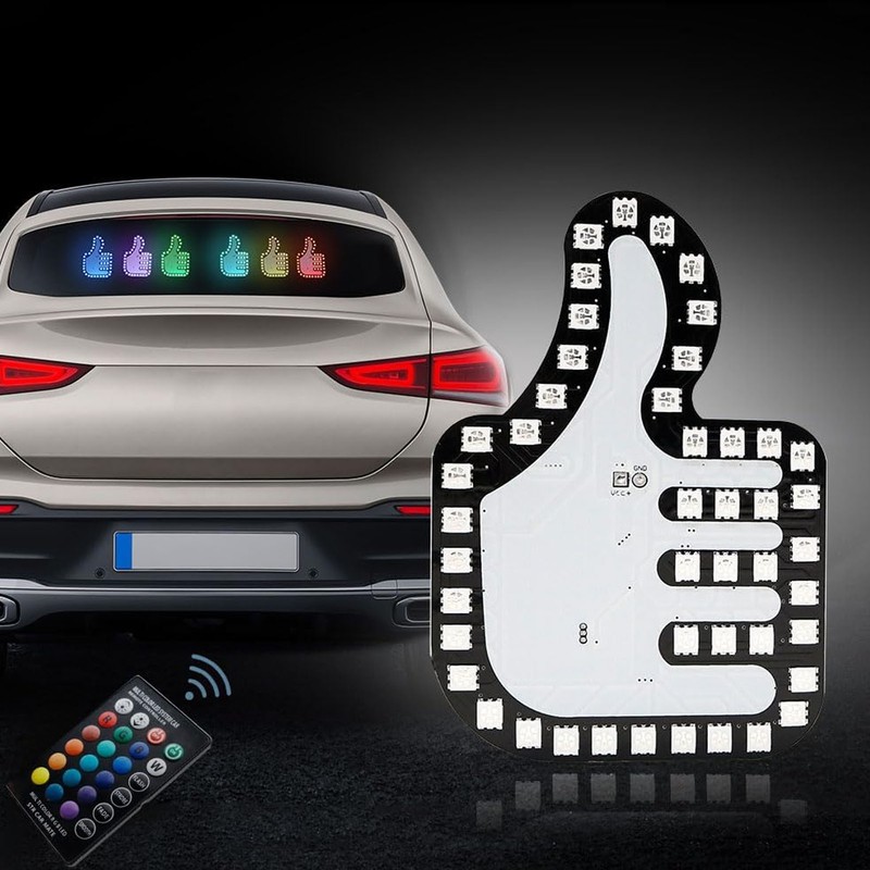 Car Hand Gesture Light LED Sign Finger Light Window Gesture