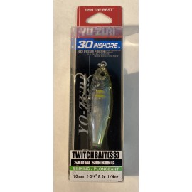 Yo-Zuri 3D Inshore Twitchbait Slow Sinking Lure, Ayu, 70mm/2-3/4