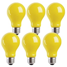 Minsily LED Yellow Bug Light Bulbs 3W (25W Equivalent) A19 Yellow Light Bulb LED Bug Bulb E26 Base Edison Decorative Bulb 2000K Amber Night Light Bulb for Outside Porch Patio Backyard Hallway,6 Pack