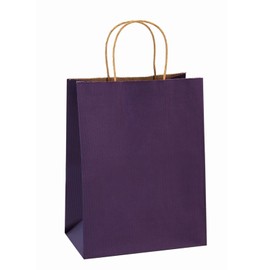 BagDream Gift Bags 8x4.25x10.5 Inches 100Pcs Purple Kraft Paper Bags with Handles Bulk, for Shopping, Retail, Merchandise, Party Favor, Craft, 100% Recyclable Paper Gift Sacks