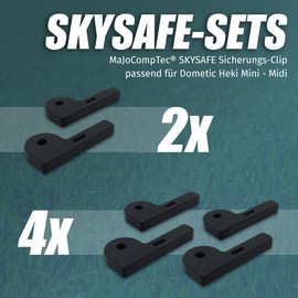 MaJoCompTec® CAMPERPART Lock for Dometic Roof Windows, Motorhome Roof Hatch Security, Storm Protection, Caravan, Box Truck Protection Accessories (4, Skysafe Heki Mini - Midi)