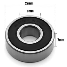 LxcshLjx 20Pcs Skateboard Rolling Bearings, Miniature Deep Groove Rollerblade Bearings, Bearing Steel Rubber Sealed Skateboard Ball Bearings, 608-2RS Roller Skate Bearings for Inline Skates, Scooters