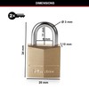 Master Lock 120EURD Small Key Padlock with Brass Body, Gold,