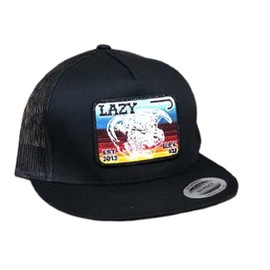 Lazy J Ranch Wear Baseball Cap Western Cowboy Theme Black with Bull