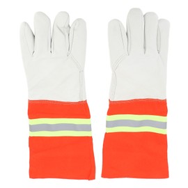 1 Pair Firefighting Gloves Comfortable Reflective Strip Flame Resistance Firefighter Glove for Rescue Welding Baking