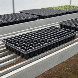 Qianly Semillero de Alveolos Material Grueso Bandeja de Celdas para Plántulas Multifuncional Equipamiento Agrícola para Agricultores, Estación de Crecimiento, 100G, 128 Agujeros