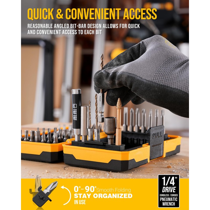 TGFTGF 42PCS Screwdriver Bit Set, S2 Steel Magnetic Drill Bit