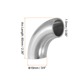 PATIKIL 3/4 Inch OD Stainless Steel Butt, 4 Pack 90 Degree Elbow Pipe Fitting Bend Welding Sweat Solder Connection for Stair Handrail