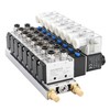 Baomain 8 Station Solenoid Valve Manifold, 24V DC 5 Way