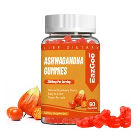 EAZGOO Ashwagandha Gummies & Vitamin D3, 3000mg Extra Strength Ashwagandha Root Extract for Boosts Energy, Immune Support, Non-GMO, Strawberry Flavor, 60 Count