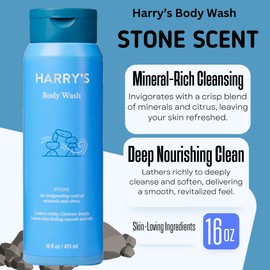 Harry's Men's Body Wash, 16 Fl oz (Pack of 4) | Men's Body Wash and Shower Gel Variety Pack - Stone, Redwood, Fig & Spring Scent | Sulfate-Free Body Wash for Men