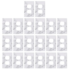 20 Pack - BIENMET 1 Gang Standard Size Screwless Wall Plate Standard Size 4.92" H x 3.23" L, Duplex Outlet Toggle Switch Cover, PC Material, Marble Pattern