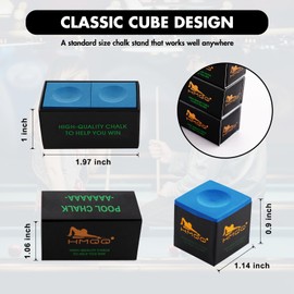 HMQQ Nano Technology Pool Cue Chalk – Professional Billiard Chalk for Tournaments, High Performance, Low Deflection, Durable, Reduces Miscues,2 Pack(2 Boxes, 4 Cubes Total)