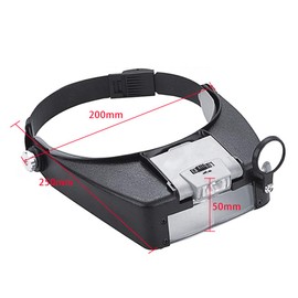 PHOEWON Vergrößerungsglas Stirnband Lupe Hände Frei Kopflupe Lupenbrille LED Juwelierlupe für Brillenträger, Schmuck, Diamant, Briefmarken, Zahnarzt