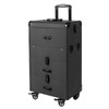 LyeXD Rolling Makeup Train Case,Lockable Portable Cosmetic Organizer Trolley Makeup