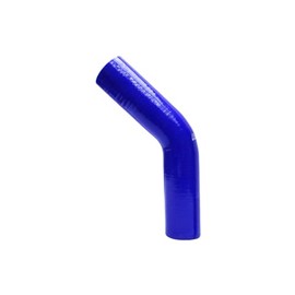 HPS HTSEC45-212-BLUE Silicone High Temperature 4-ply Reinforced 45 degree Elbow Coupler Hose, 55 PSI Maximum Pressure, 4" Leg Length on each side, 2-1/8" ID, Blue