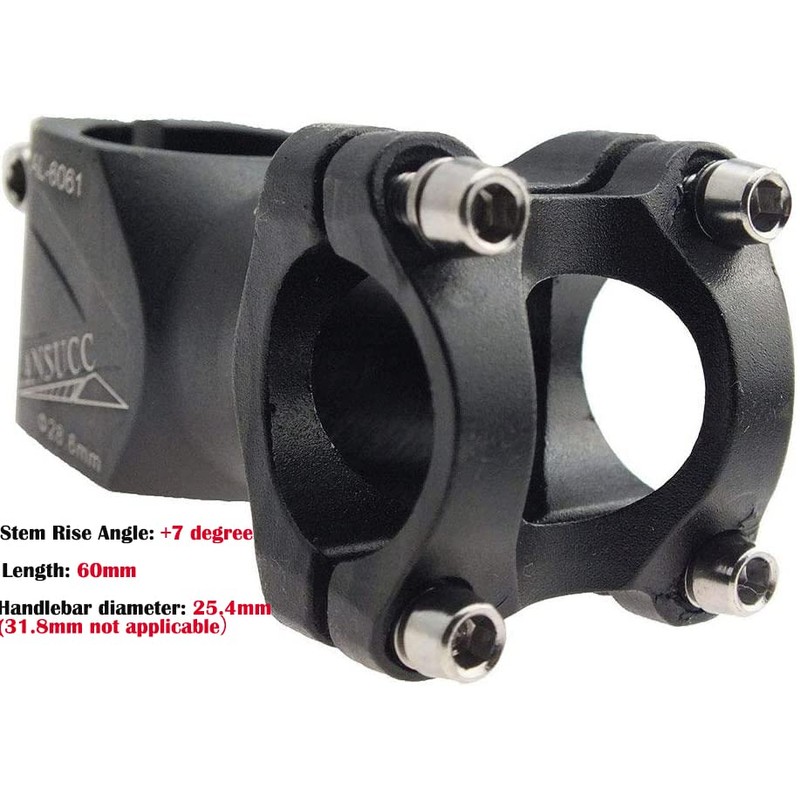 Bike Stem 25.4 × 60mm CANSUCC Mountain Bicycle Handlebar Stem