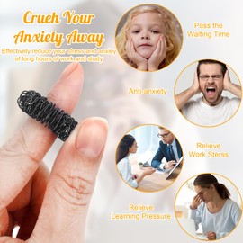 Weploda Pack of 12 Acupressure Ring Set, Massage Rings for Relaxation, Anti Stress Finger Massage Rings, Premium Acupressure Ring, for Stress Reducer (Gold + Silver + Black)