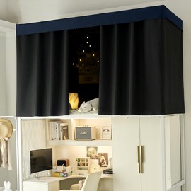 NKM Blackout bunk Bed Curtains with Canopy Bed Frame,bunk Bed Tent for top bunk,Suitable for Single Bed in Student Dorm