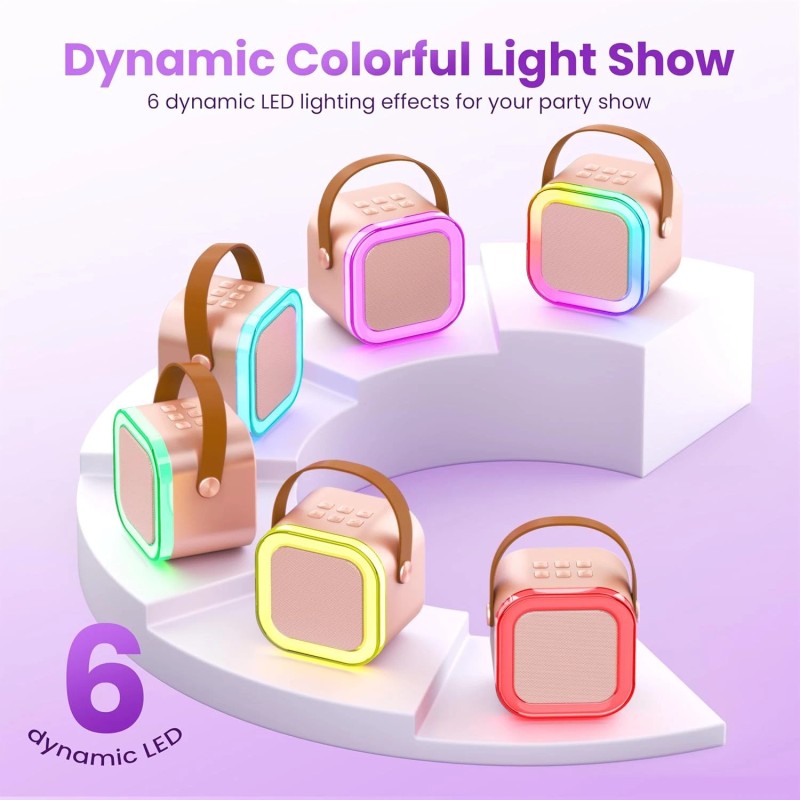 Peski Karaoke Machine for Kids Adults, Portable Bluetooth Mini Karaoke