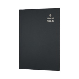 Collins Standard Desk Mid Year Diary Planner A5 Week to View Academic Year 2024-25 FSC Paper - Black - Weekly Mid Year Journal for Students, Teachers - 38M.99-2425 - July 2024 to July 2025