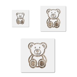 Teddy Bear Teddy Fur Cute, quality mylar stencil pack in 3 sizes, reusable for crafts and diy projects CCSTE-19043