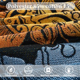 Shesyuki Boho Throw Blanket Reversible Cotton Bohemian Tapestry Hippie Room Decor Outdoor Blanket Double Sided (Black Sun Moon 50"x60")