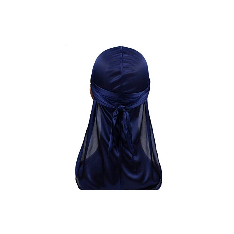 Men Silk Durag Long Straps Bandanas for Men Headwear Waves