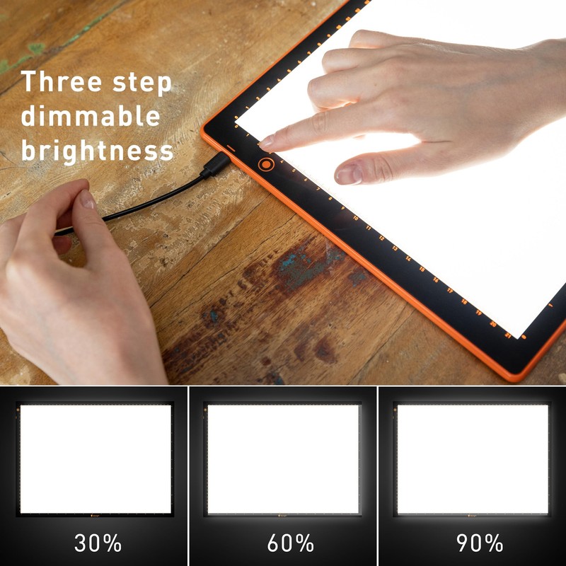 Wafer 1 Light Pad (A4) – Dimmable Brightness with Memory
