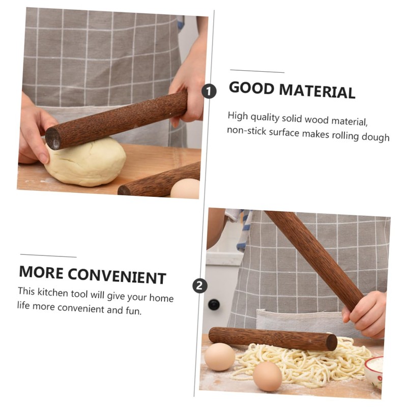 Ipetboom Head Wooden Rolling Pin Non Stick Dough Roller for