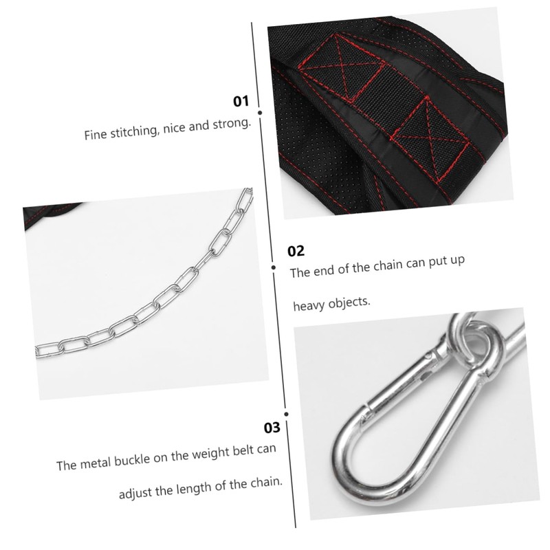 Kisangel Weightlifting Waist Belt Chain for Strength Training Heavy-duty Design