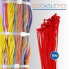 Gocableties Cable Ties 100pcs Red 150mm x 3.6mm with 40lb