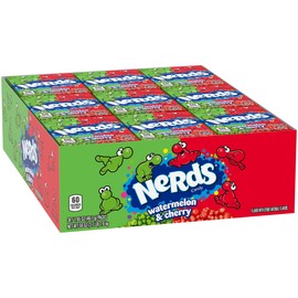 Nerds Candy, Watermelon & Wild Cherry, 1.65 ounce Treat-Size Boxes (Pack Of 24)