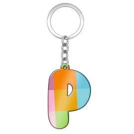 Soul-Cats Key Ring Letters Colourful Checked Letter: P, p