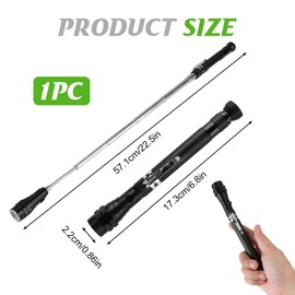 Telescopic Magnetic Pickup Tool with 3 Bright LED Light Torch Technology Gadgets Birthday Christmas Stocking Fillers Gifts Presents for Dad Men Brother Him Husband Who Have Everything Tools